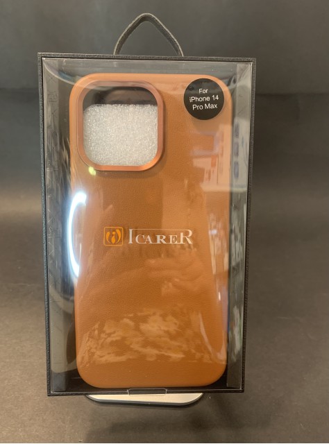 iCarer Real Cowhide Premium Leather MagSafe Калъф за iPhone 14 Pro Max